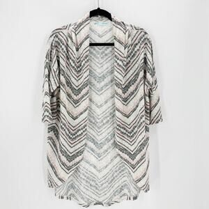 Maurice’s pink black chevron open front longline sweater kimono western summer